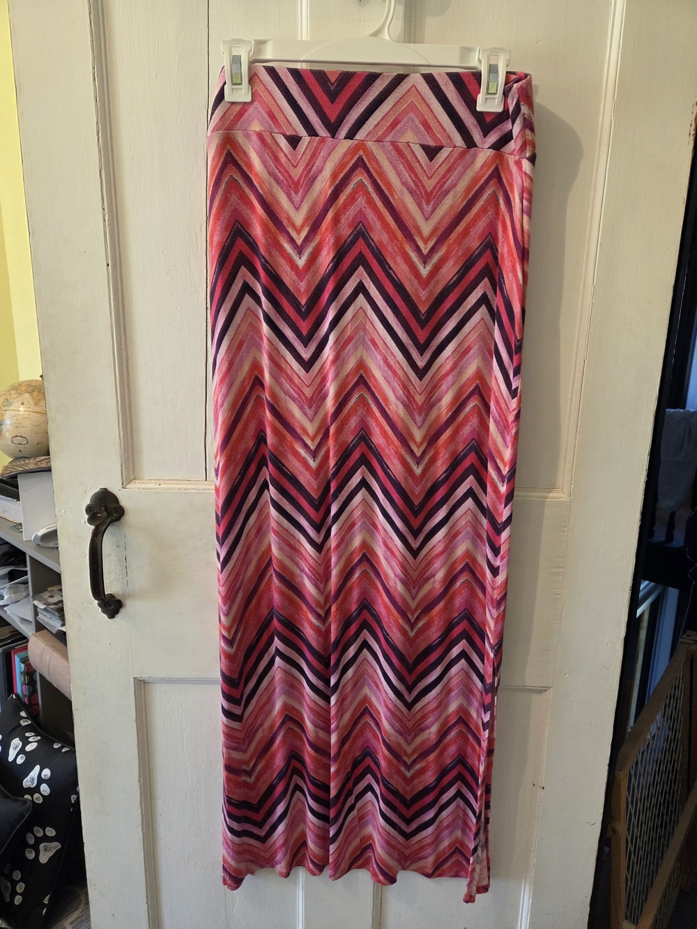 Bright Chevron Pink Maxi Skirt